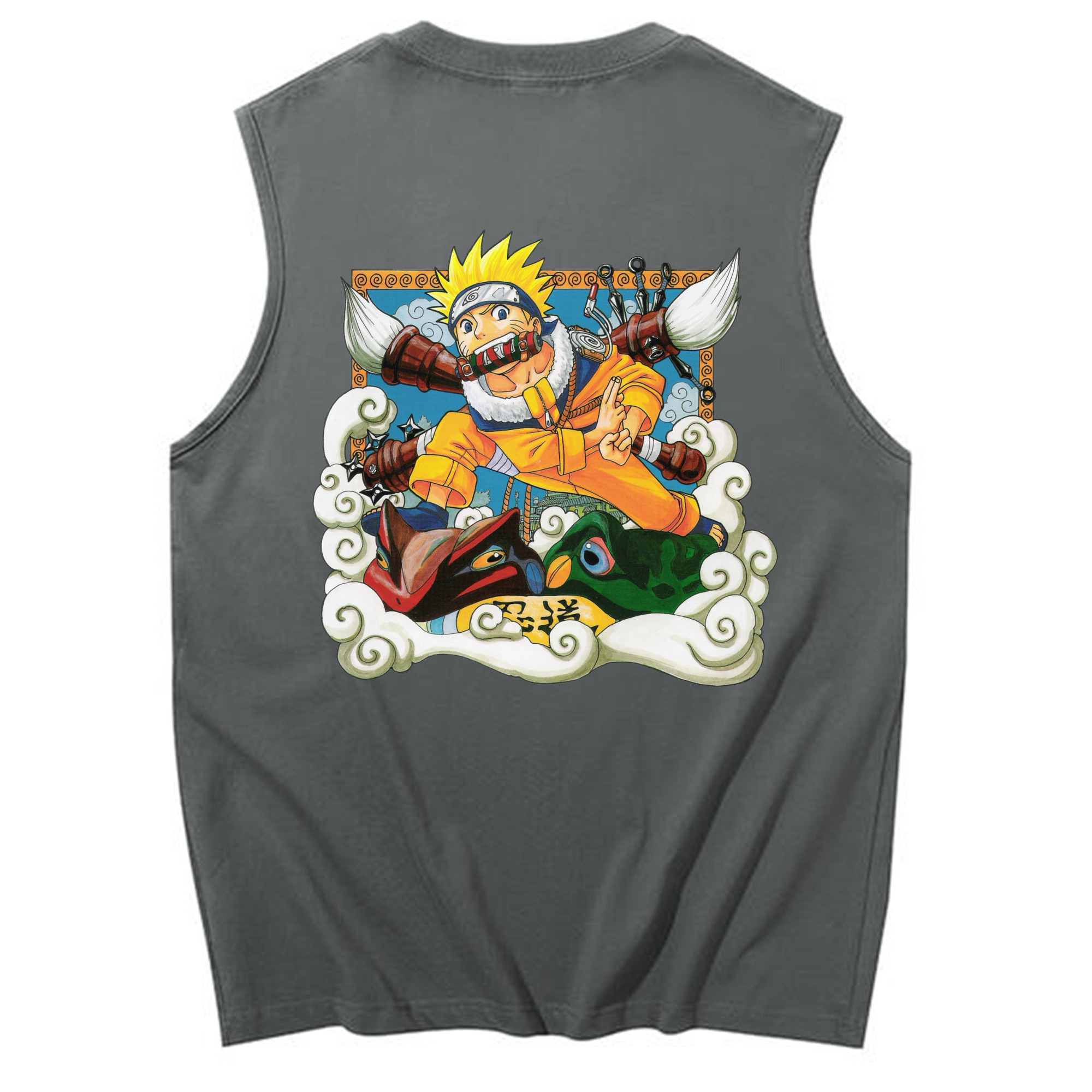 （画像用） NARUTO -ナルト- うずまき ナルト Uzumaki Naruto コットン100％タンクトップ（背面プリント）